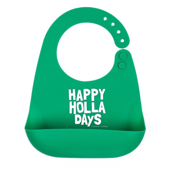 tunno tots Happy Holla Days Green Silicone Bib - Picture 1 of 1